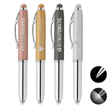 Vivano Softy Metallic Pen w / LED Light and Stylus