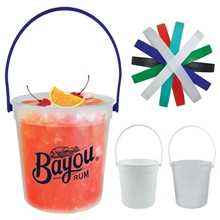 32 oz Plastic Rum Bucket with Mix and Match Color Handle