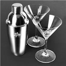 Martini Shaker Set w / 2 Glasses
