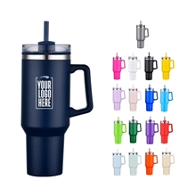 40 oz Double Wall Tumbler With Handle and Straw