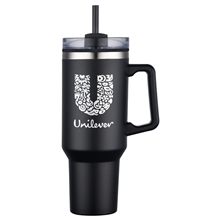 40 oz Double Wall Tumbler With Handle and Straw