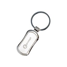 Rectangle Silver Split - Ring Keychain Polished Nickel