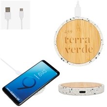 10W Speckle Bamboo Wireless Charger