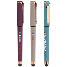 Islander Softy Rose Gold Designer Gel Pen w / Stylus - ColorJet