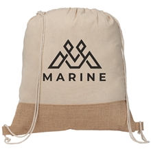 Rio(TM) Drawstring Bag - 5 oz Recycled Cotton Blend with Jute