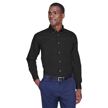 Harriton(R) Easy Blend(TM) Long - Sleeve TwillShirt withStain - Release
