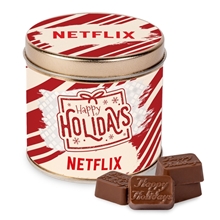 Round Tin with Molded Chocolates