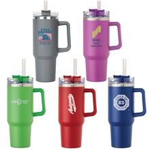 Bright Beluga 40 oz Vacuum Insulated Tumbler Mug w / Handle