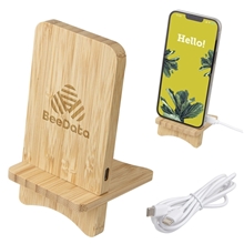 FSC(R) Bamboo Wireless Charger Portable Phone Stand