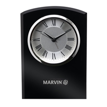 Self - Standing Black Glass Desk Clock
