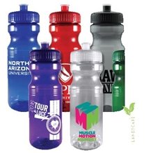 24 oz Colored Bike Bottle w / Push Pull Cap