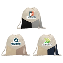 Triad - Multicolor Recycled Cotton Drawstring Bag - Heat Transfer