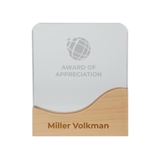 Ola Crystal Award with Wood Base