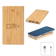 5000 mAh Bamboo Power Bank 10W Wireless Charger