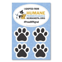 2 in 1 Oval Car Magnet with 4 Paw Prints