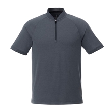 Mens KINPORT Short Sleeve Zip Up Stand Collar Performance Polo