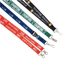 Silkscreened Flat Polyester Lanyard 3/4 W x 36 L