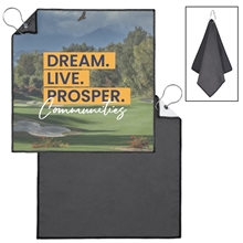 Two - Sided Microfiber Golf Towel w / Full Color Dye Sublimation