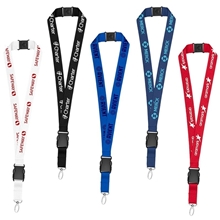 1 Eco Friendly rPET Lanyard with Buckle and Safety Breakaway