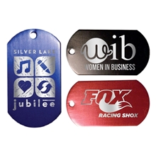 Metal Dog Tag with 23 1/2 Ball Chain, Laser Engraved