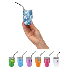 Mini Belmont 3 oz Double - Wall Stainless Steel Tumbler with Straw