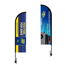 Bow Flag 9 ft. Height Carbon Fiber Kit (Pole Set, Metal Ground Stake and Carry Bag / Double Sided Print)