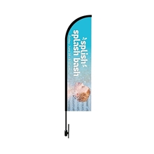 Bow Flag 9 ft. Height Carbon Fiber Kit (Pole Set, Metal Ground Stake and Carry Bag / Single Sided Print