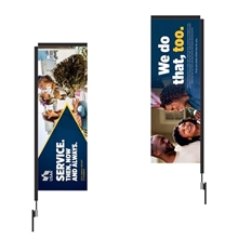 Rectangular Flag 10ft Carbon Fibler Kit (Pole Set, Metal Ground Stake and Carry Bag) Double Sided Print