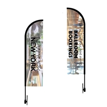 Bow Flag 12 ft. Height Carbon Fiber Kit (Pole Set, Metal Ground Stake and Carry Bag / Double Sided Print)