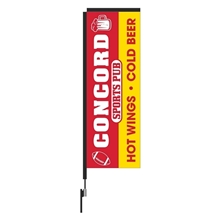 Rectangular Flag 10ft. Carbon Fiber Kit (Pole Set, Metal Ground Stake and Carry Bag) Single Sided Print