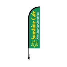 Bow Flag 12 ft. Height Carbon Fiber Kit (Pole Set, Metal Ground Stake and Carry Bag / Single Sided Print