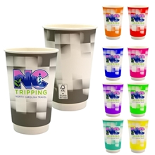16 oz Full Color Shaded Checkers Paper Cup