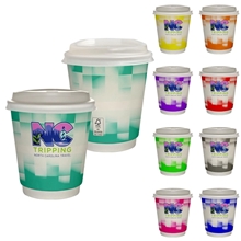 10 oz Full Color Shaded Checkers Insulated Paper Cup With Lid