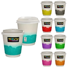 10 oz Full Color Turbulent Waves Insulated Paper Cup With Lid