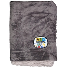 Sherpa Fleece Embroidered Emblem Blanket
