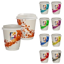 10 oz Full Color Floating Cubes Insulated Paper Cup With Lid