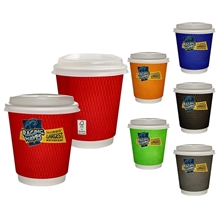10 oz Full Color Wave Insulated Paper Cup With Lid