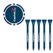 5 Tees W / Poker Chip Ball Marker