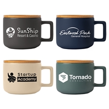 Caf Virtuoso - 12 oz Ceramic Mug with Bamboo Lid - Silkscreen