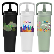Polar Duo - 32 oz Double - Wall Recycled Stainless Steel Tumbler with Storage Base - ColorJet