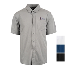 Burnside Perforated Stretch Woven Button - Up