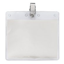 4 x 3 Blank Horizontal Vinyl Pouch with Bulldog Clip