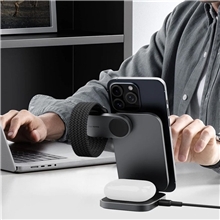 Aukey Qi2 Foldable 3- In -1 Magnetic Ultra Fast Wireless Charger