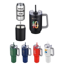 Novo Combo 20 oz Vacuum Insulated Stainless Steel Mug and Screw - On 12 oz Can Cooler