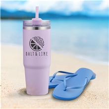 30 oz Double Wall Tumbler with Handle and Straw