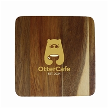 Square Wood Coaster with Bottle Opener