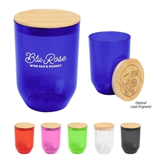 12 oz Montrose rPET Wine Tumbler With Bamboo Lid