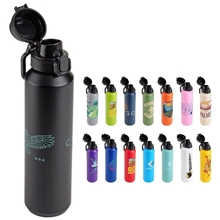 Nexus 27 oz Recycled Aluminum Bottle with Flip - Top Lid and Carabiner