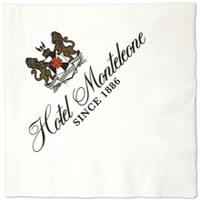 Digital Printed White 3- Ply Luncheon Napkins Coin edge Embossed