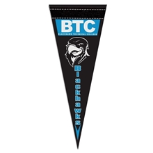 4 x 10 Classic White Felt Pennant - With 1 sewn Strip
